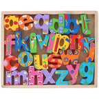 Set 26 litere din lemn Marionette cu desene