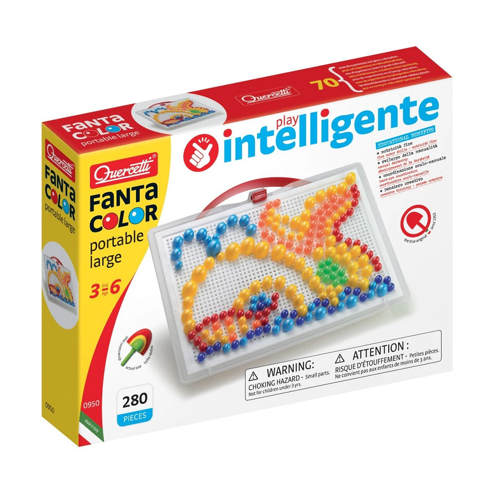 Joc mozaic Quercetti Fantacolor Portabil 280 – cutia Fantacolor Portabil 280
