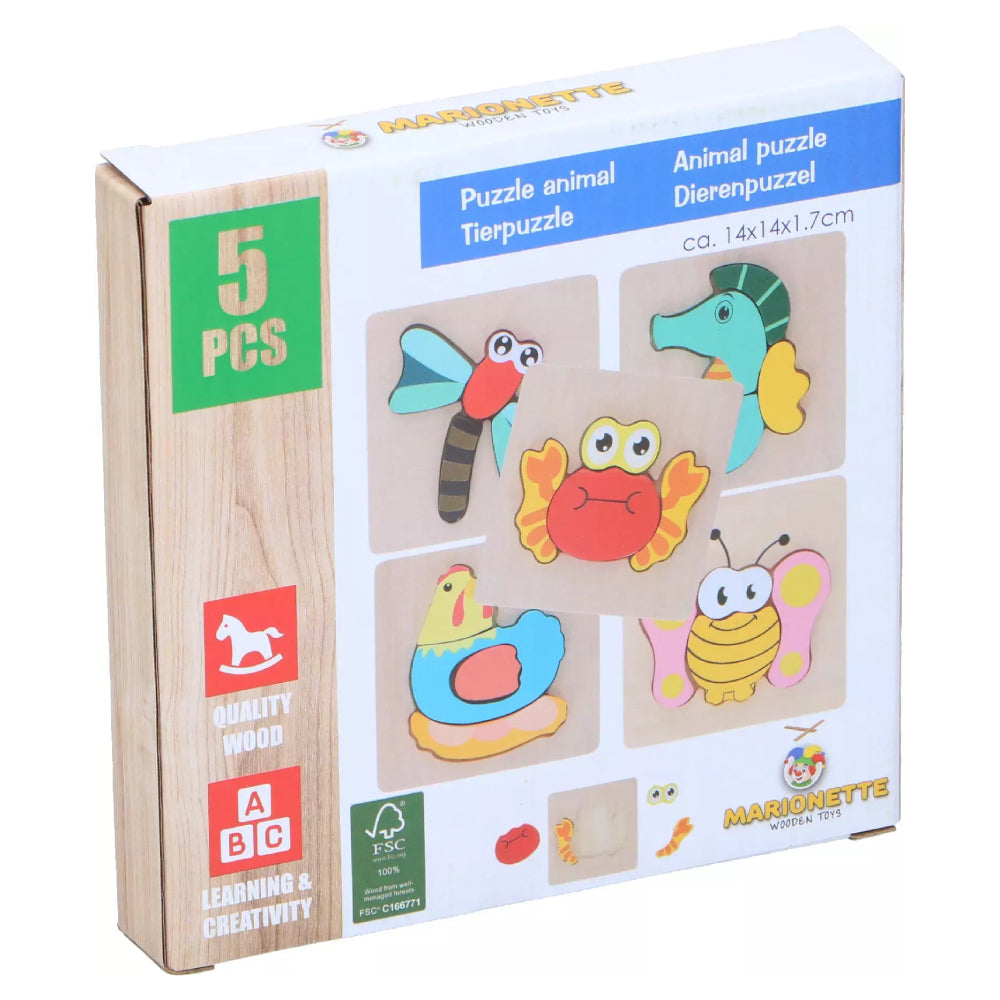 Puzzle din lemn Marionette Crab 5 piese