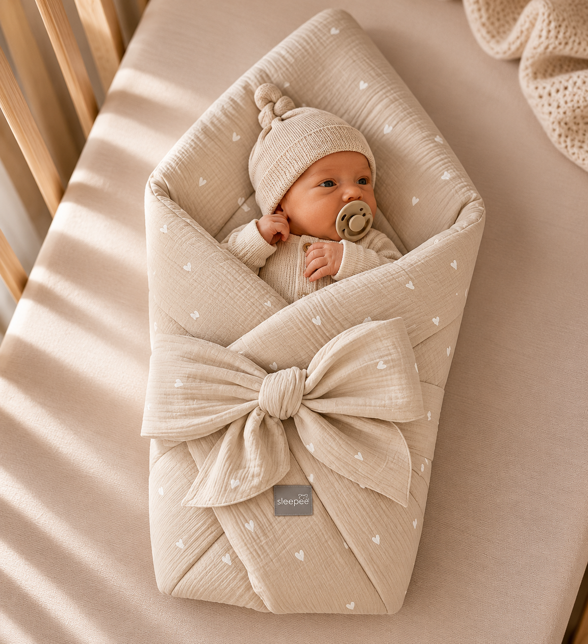 Wrap Babyhorn nou nascut Bumbac - Muselina Sleepee