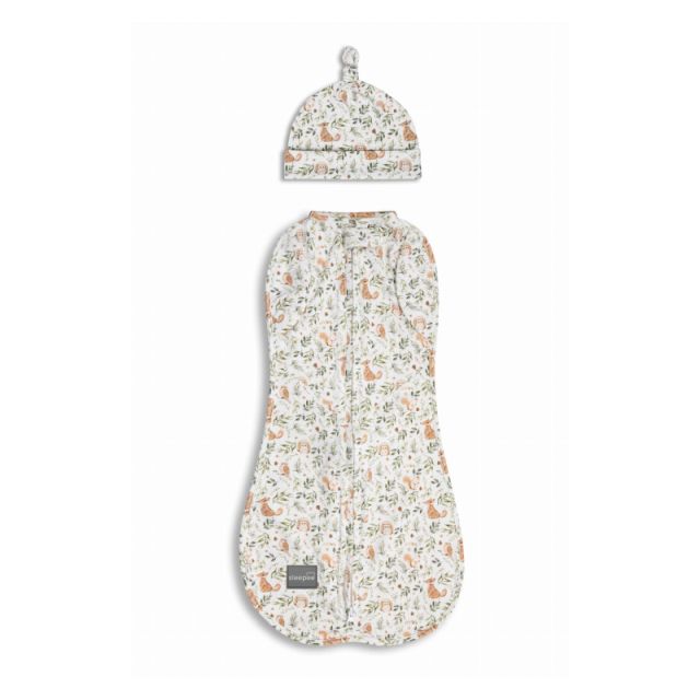 Saculet Swaddle infasat Bumbac + Caciulita Sleepee