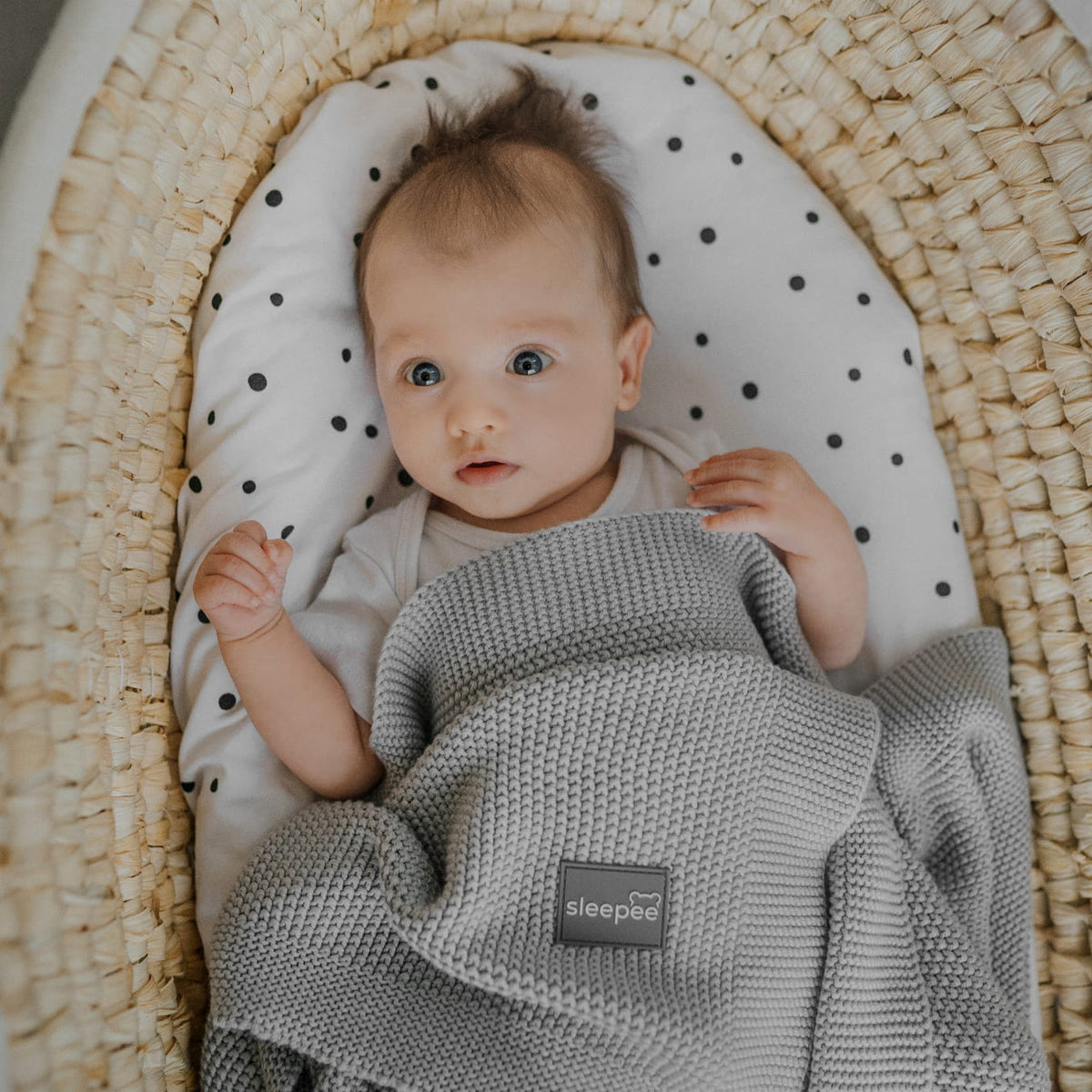 Paturica bebe Sleepee Bamboo Touch Light Grey - detaliu 2