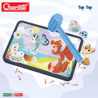 Joc creativ Quercetti Tap Tap Animale, 36 piese moi – prezentare a tablei cu animale și ciocănel