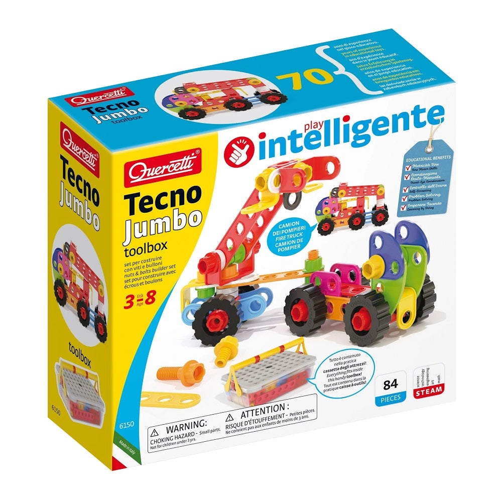 Set constructie Quercetti Tecno Jumbo Toolbox – cutia Tecno Jumbo Toolbox