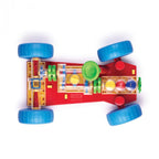 Masinuta constructie Quercetti Isotta Discovery Car – vedere de sus a mecanismelor mașinuței