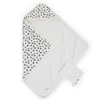 Prosop cu gluga si manusa de baie Childhome Jerse Frotir 80x80 cm, Leopard