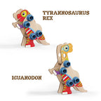 Set constructie dinozauri Quercetti Bio – modele Tyrannosaurus Rex și Iguanodon