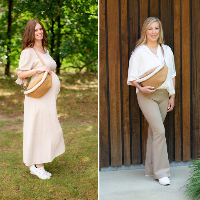 Geanta Childhome Banana On The Go aspect piele intoarsa Bej
