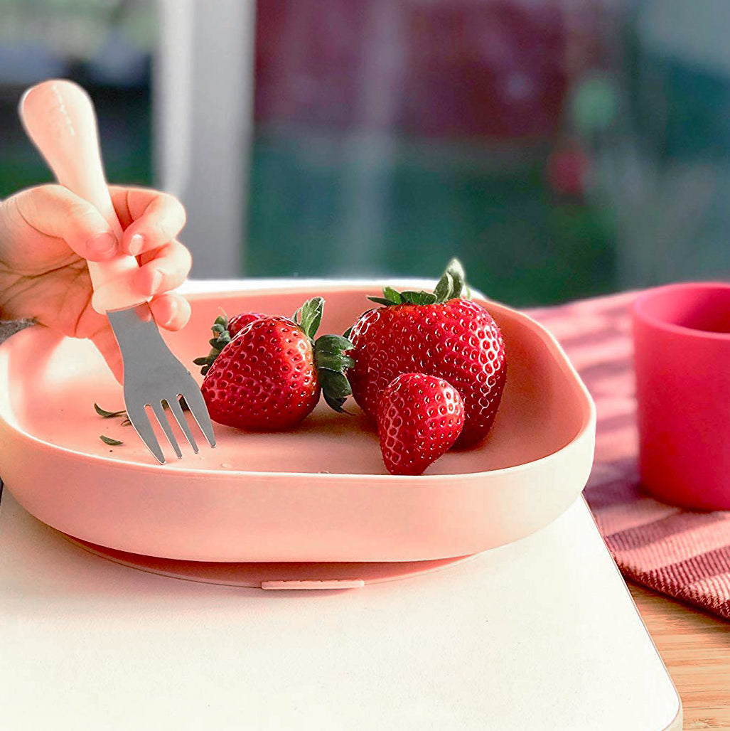 Set de masa din silicon Beaba 4 piese cu ventuza