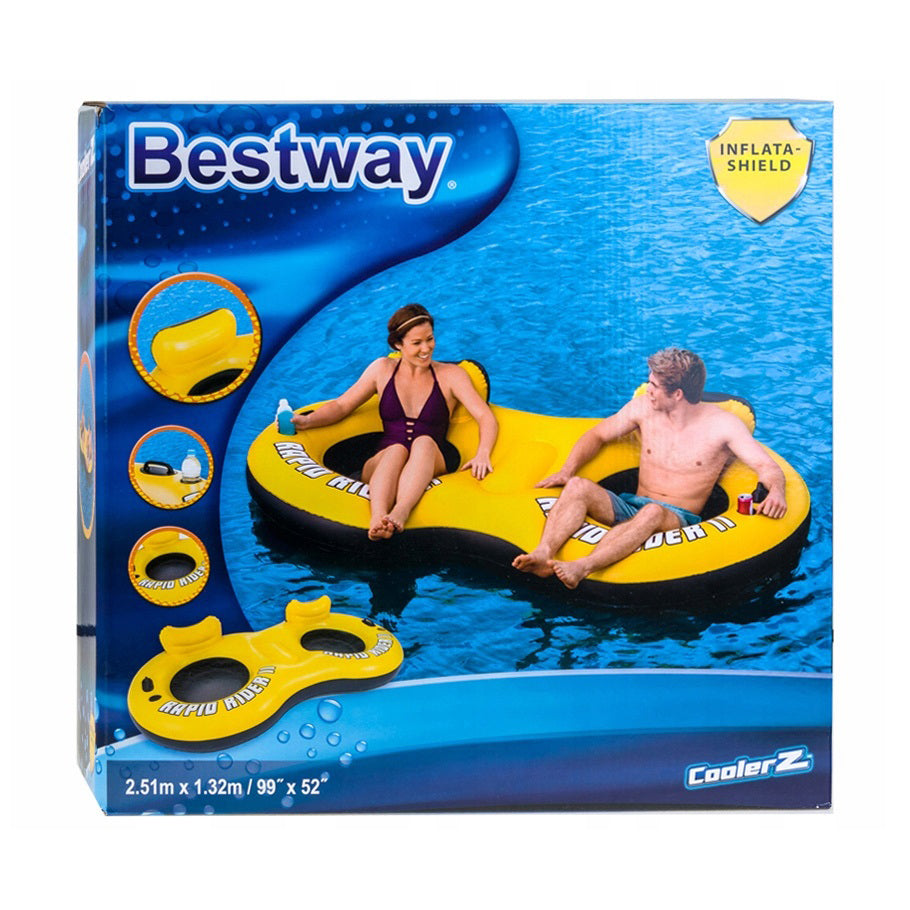 Fotoliu gonflabil dublu Bestway Rapid Rider cu geanta termoizolanta