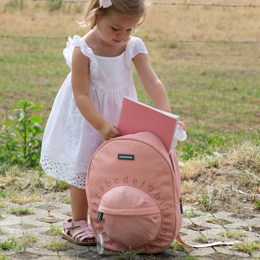 Ghiozdan Școlar Childhome ABC 29x12x38cm Roz cu Compartiment Tabletă