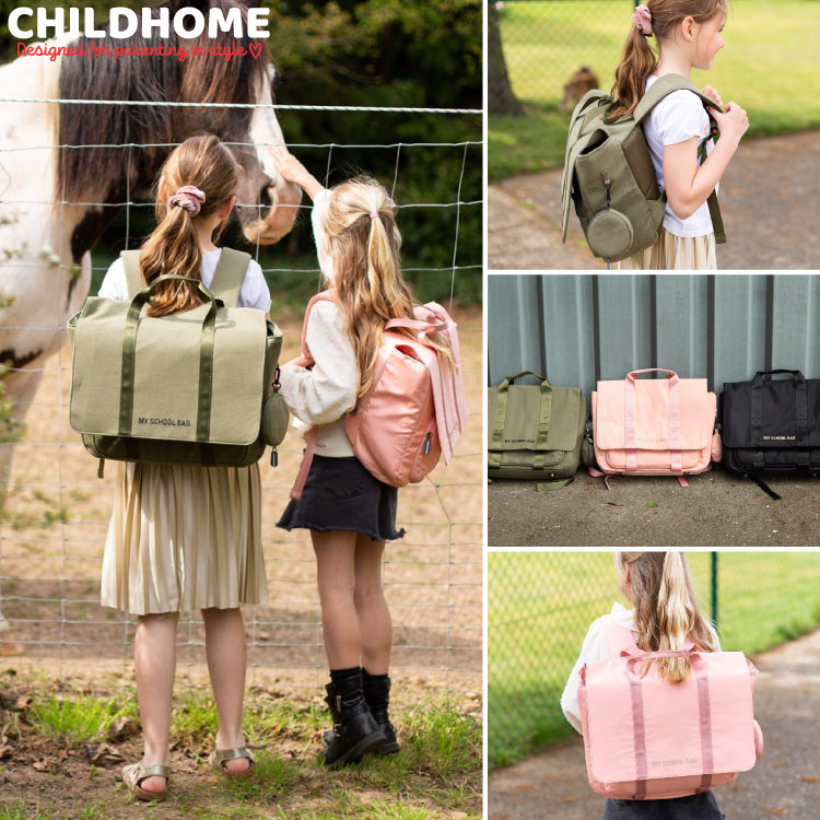 Ghiozdan Childhome My School Bag Negru