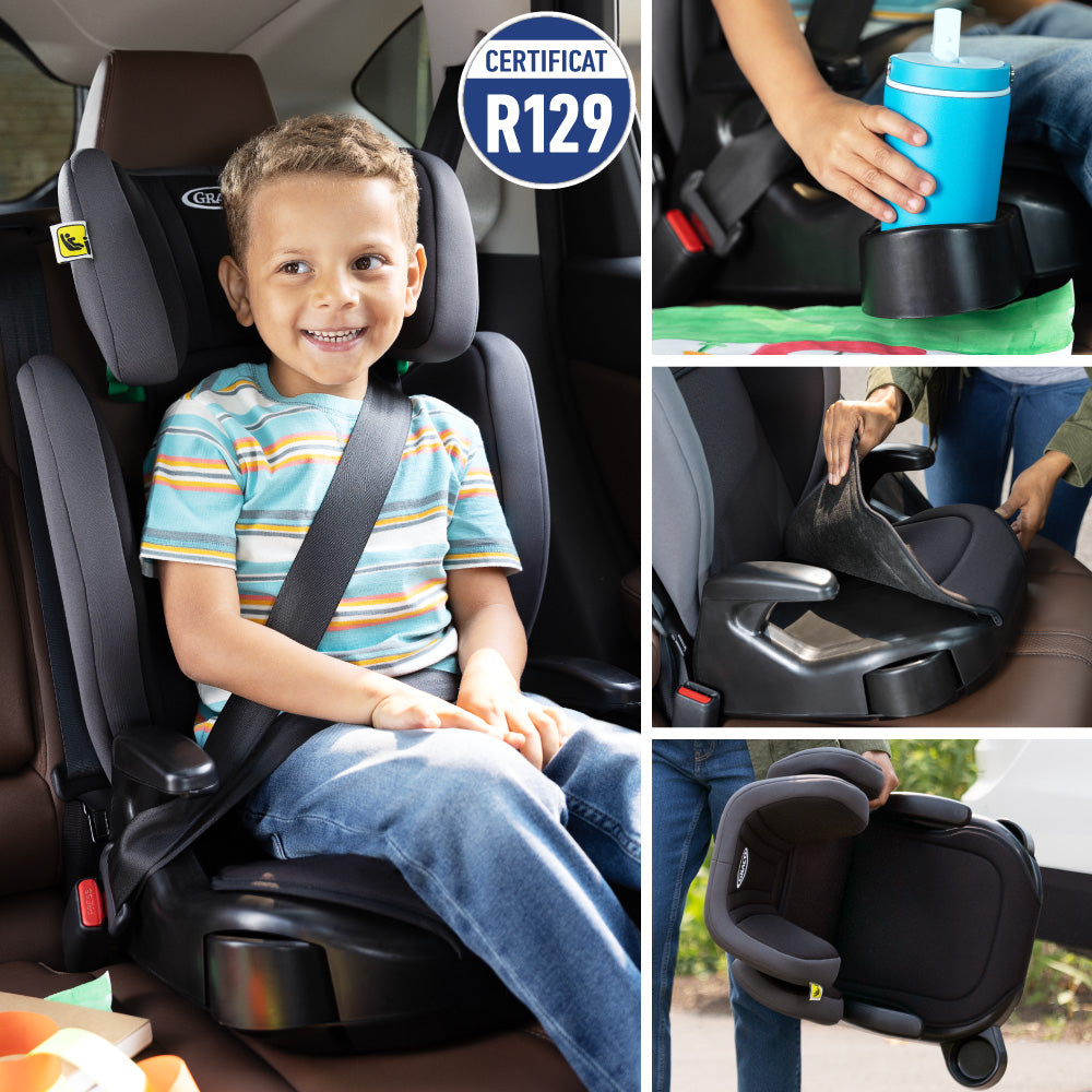 Inaltator auto Graco Junior Maxi i-Size, Black, 100-150 cm
