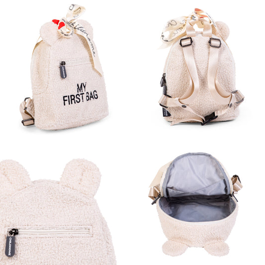 Rucsac pentru copii Childhome My First Bag Teddy Ecru