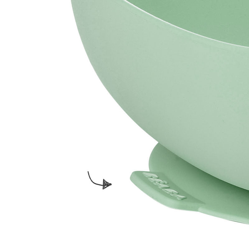 Bol silicon cu ventuza Beaba Sage Green