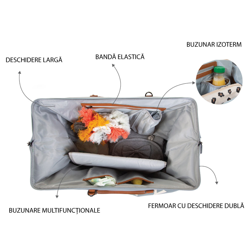 Geanta de infasat Childhome Mommy Bag Gri