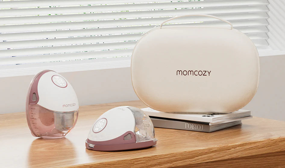 Pompa de San Portabila Dubla Momcozy M6 Mobile Style Set 2 buc Rosu