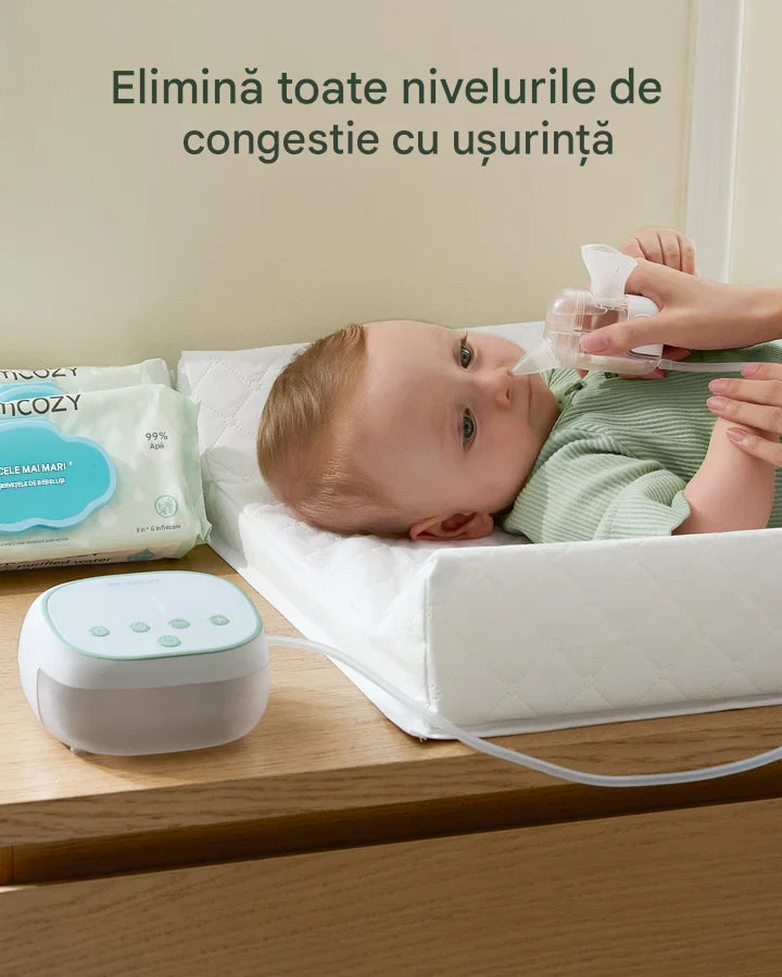 Aspirator Nazal Electric Momcozy BreezyClear Pro 2 in 1 Spray Salin si Aspiratie 75 kPa