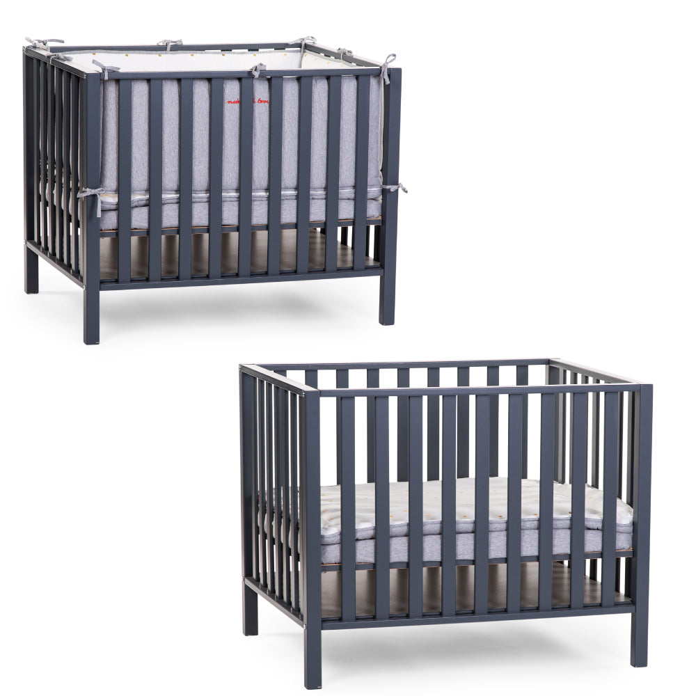 Tarc Childhome 94 cu roti 75x95 cm Lemn, Antracit