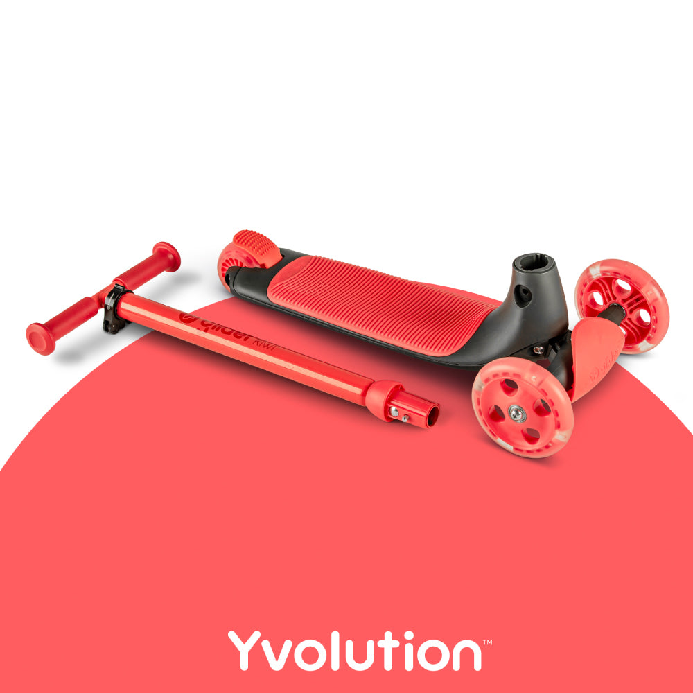 Trotineta cu 3 roti Yvolution Y Glider Kiwi cu LED 3-8 ani