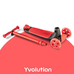 Trotineta cu 3 roti Yvolution Y Glider Kiwi cu LED 3-8 ani