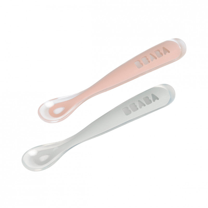 Set 2 Lingurite Silicon BPA Free Beaba - Roz