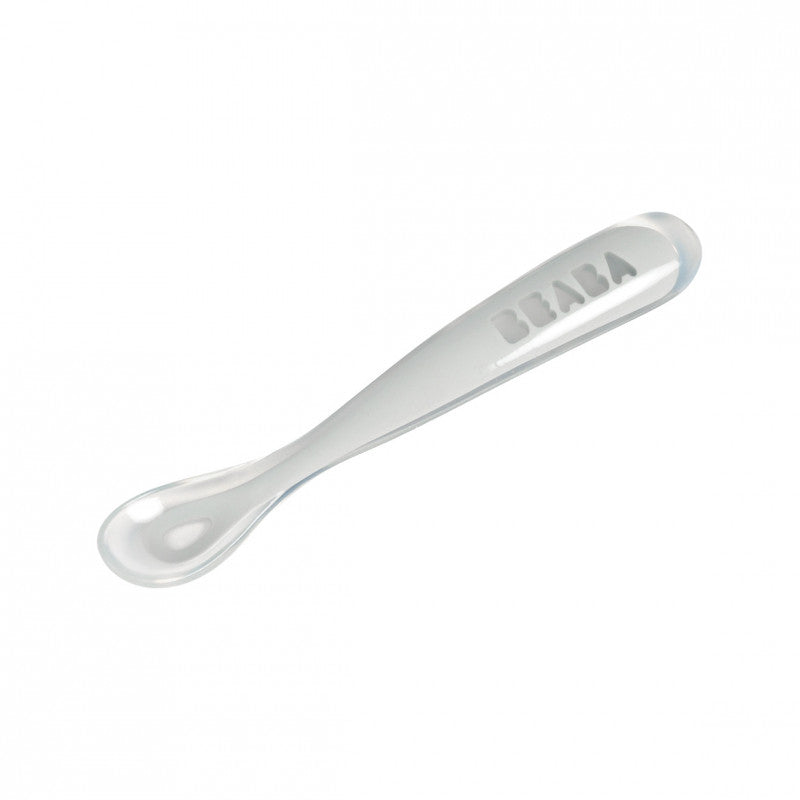 Linguriță Silicon Beaba Gri BPA Free Ergonomică Bebeluși 4+ Luni