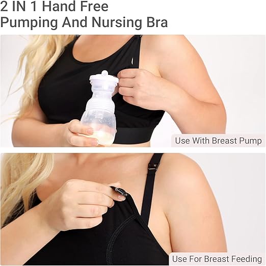 THE ORIGINAL - Sutien 2 in 1 pentu pompare, alaptare Hands Free ultra moale - Gri Momcozy YN08 Marime M