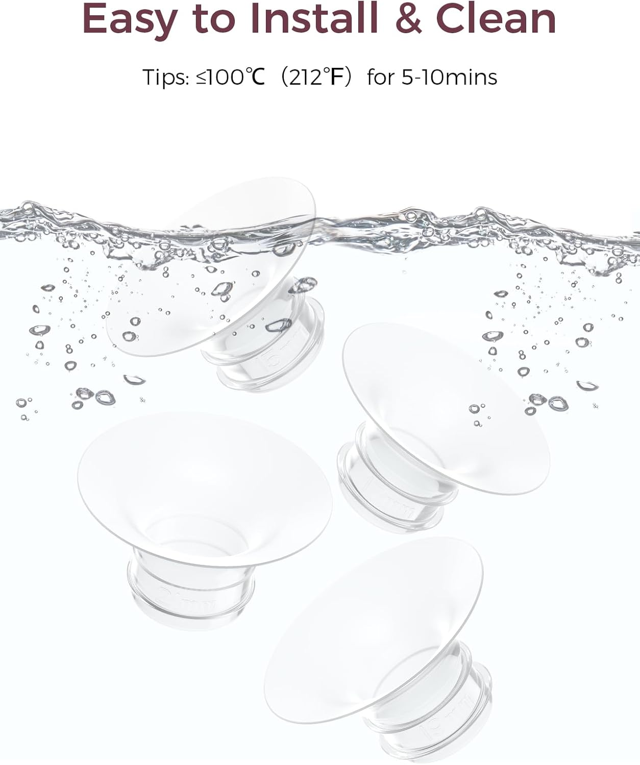 Insertii Originale Momcozy pentru Pompa de San M5 M6 M9 Set 4 buc 15/17/19/21 mm