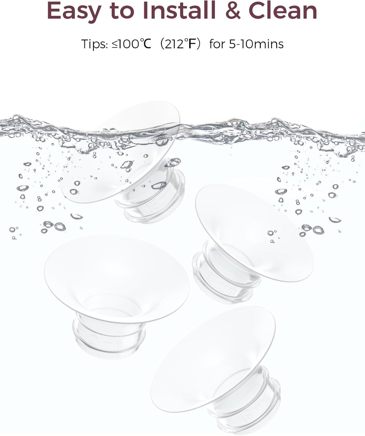 Accesorii de schimb originale Momcozy S9/S12 Pro silicon alimentar și fără BPA, piese originale pentru alăptare, inserții 21 mm 4 buc