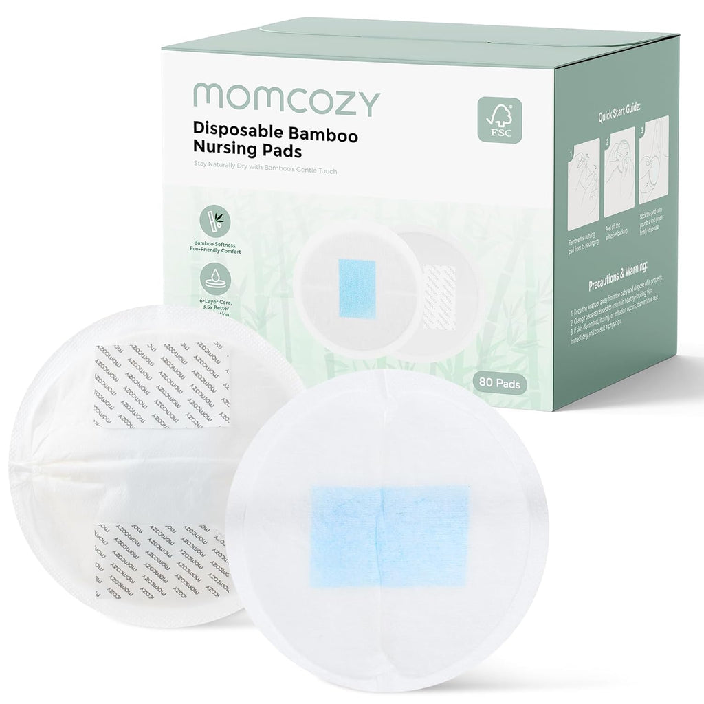 Tampoane alaptare din bambus Momcozy 80 buc - imagine 1