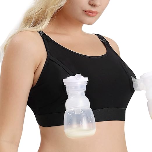 THE ORIGINAL - Sutien 2 in 1 pentu pompare, alaptare Hands Free ultra moale - Gri Momcozy YN08 Marime M