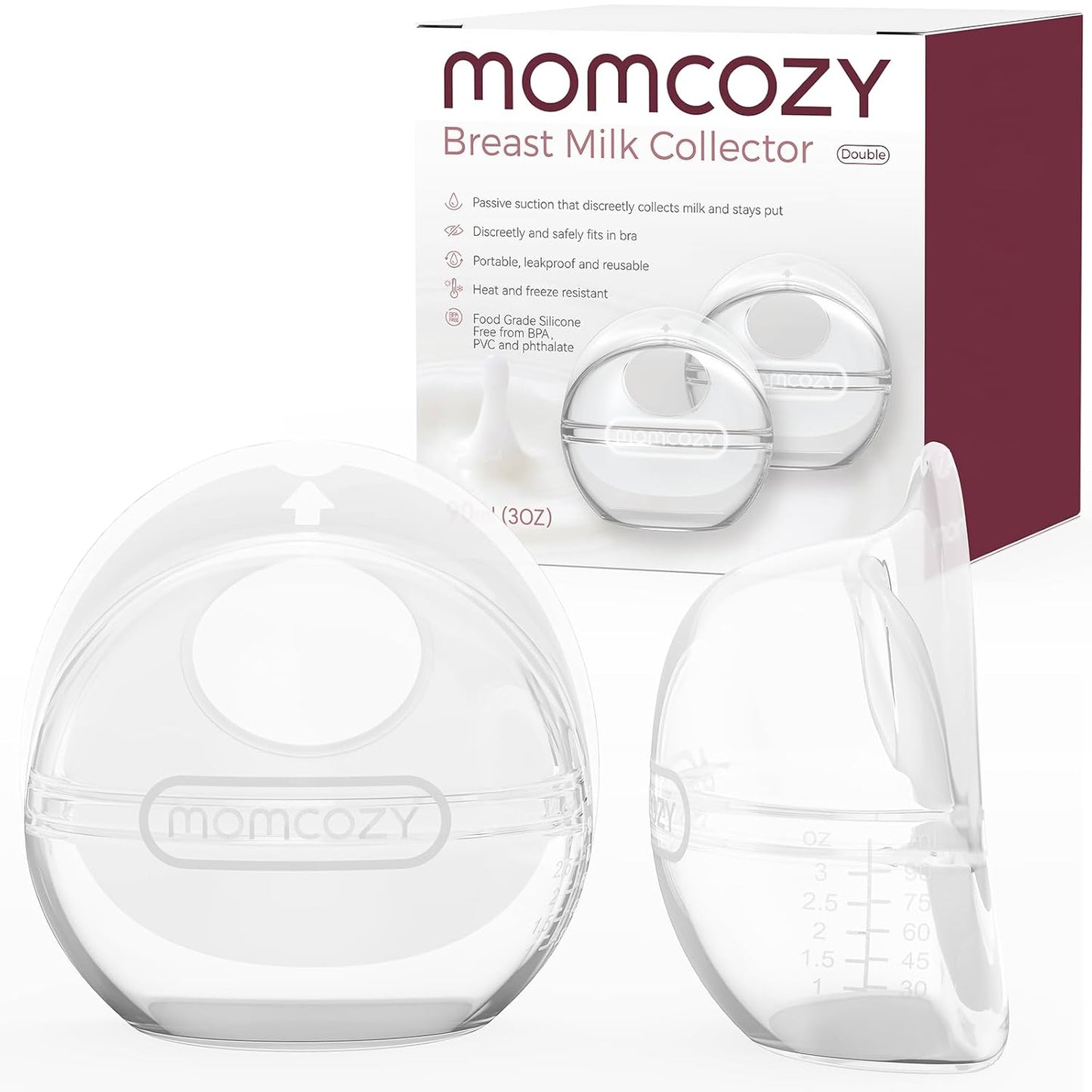 Set 2 Colectoare Lapte Matern Momcozy 90 ml Silicon Fara BPA