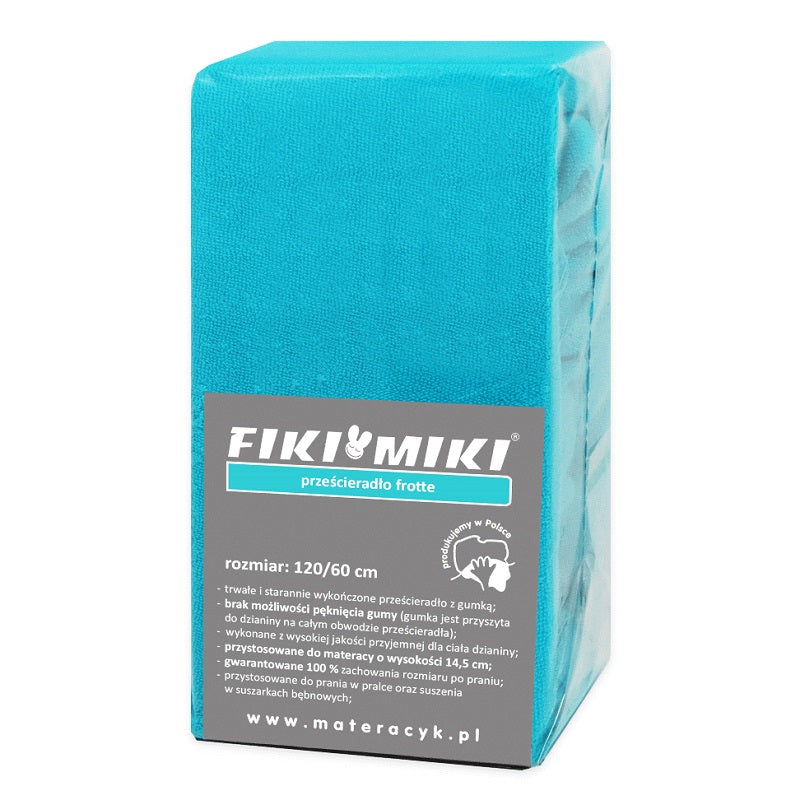 Cearsaf cu elastic din frotir Turcoaz 120 60 cm