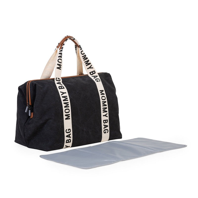 Geanta de infasat Childhome Mommy Bag Signature Negru