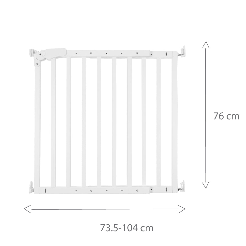 Poarta de siguranta lemn Childhome Maestro 73.5-104 cm Alb