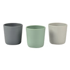 Set 3 pahare din silicon Beaba Sage Green