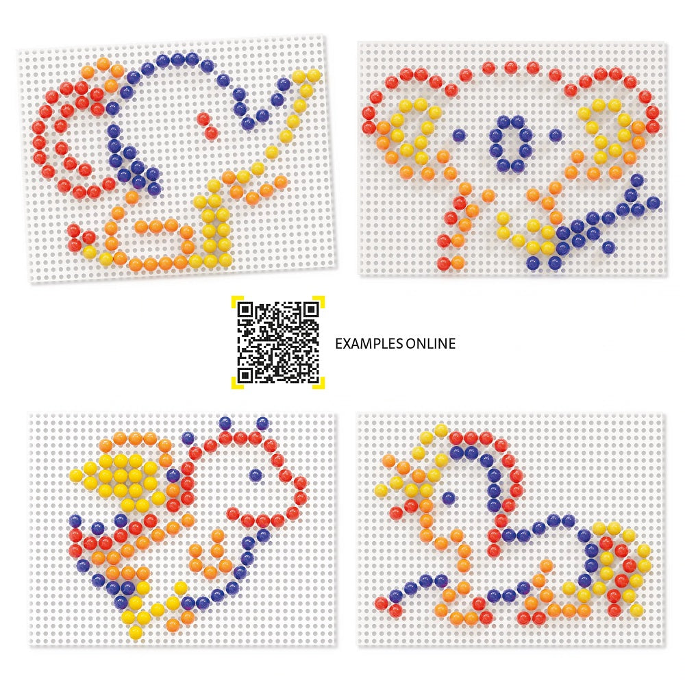 Joc mozaic Quercetti Fantacolor Tab Basic D10 – modele de mozaic cu elefant, koala și cal
