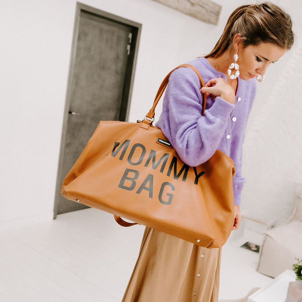 Geanta de infasat Childhome Mommy Bag piele ecologica Maro