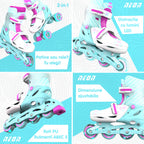 Role 2 in 1 Neon Combo Skates Reglabile 34-37 Teal Pink