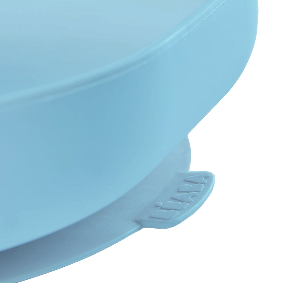 Farfurie silicon cu ventuza bleu