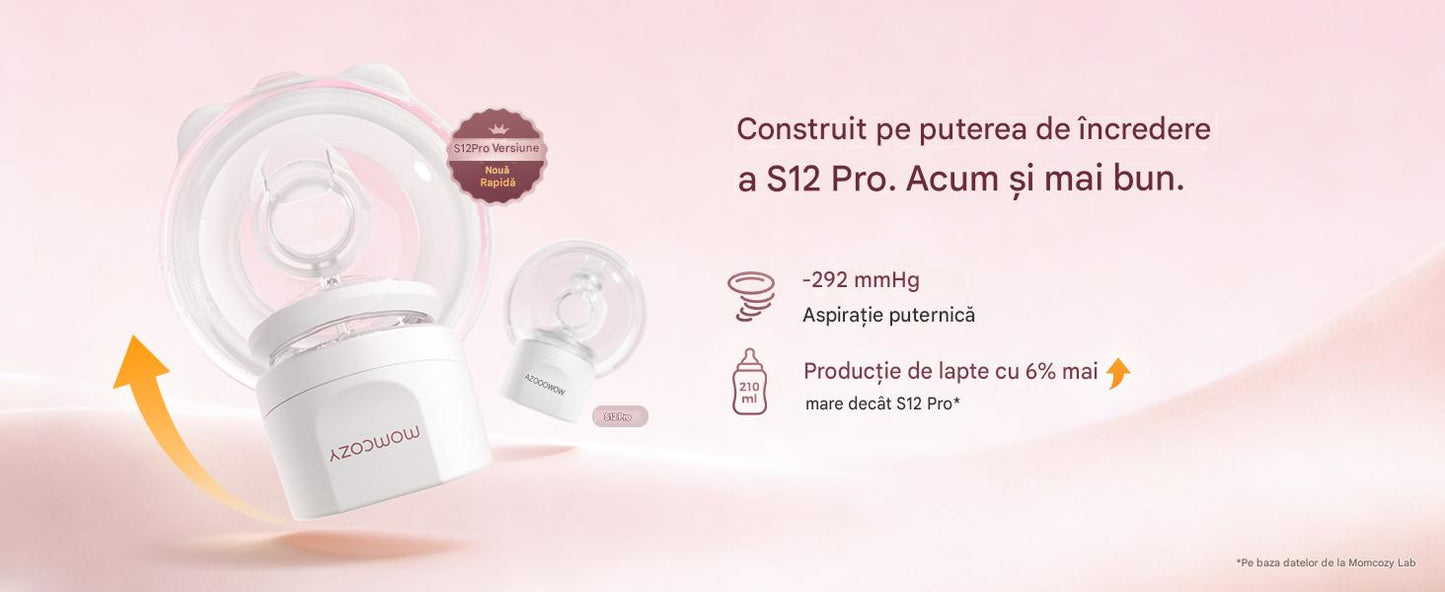 Pompa de San Portabila Dubla Momcozy S12 Pro Quick Maxima Eficacitate Pink
