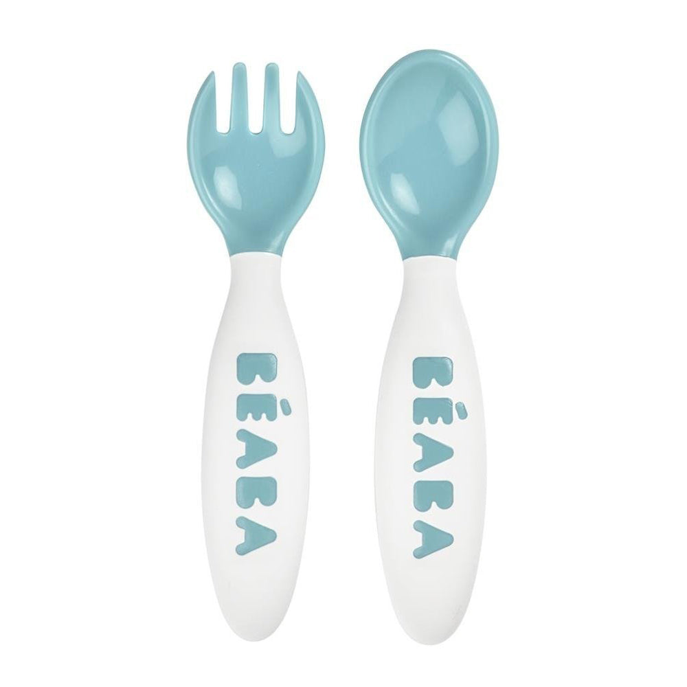 Set lingurita si furculita ergonomica - Bleu