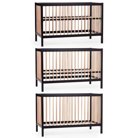 Patut Childhome Cot 97 Fag 60x120 cm, Natural Negru