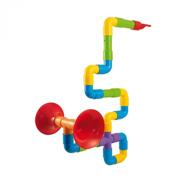 Set muzical Quercetti Super Saxoflaut, 24 piese – instrument înalt din tuburi colorate