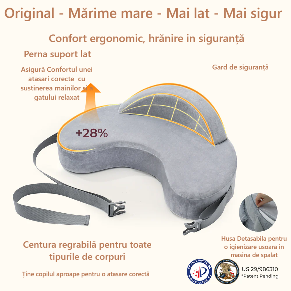 Perna de alaptat Momcozy MaxSupport cu spuma memorie