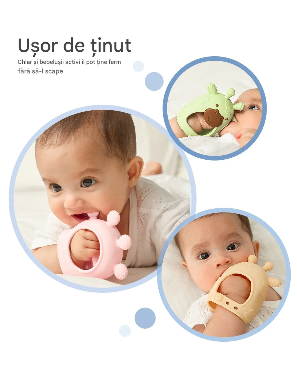Jucarie de Dentitie Momcozy cu Bratara pentru Bebelusi