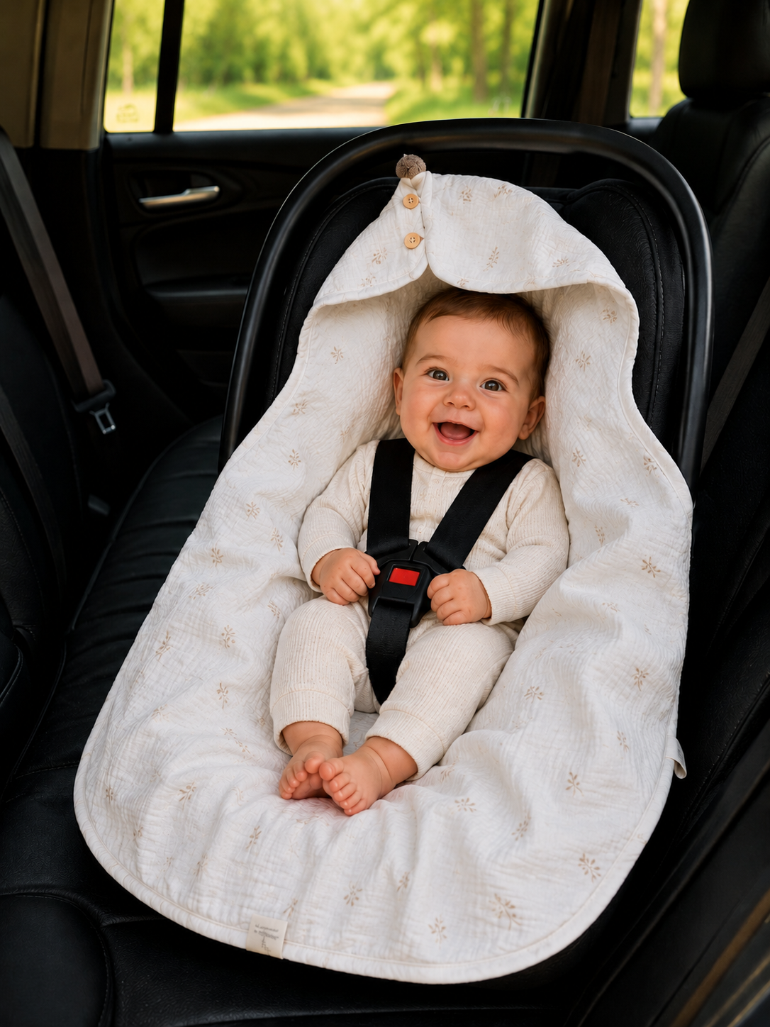 Paturica universala pentru scoica auto Bumbac Muselina - 1.5 Tog Sleepee