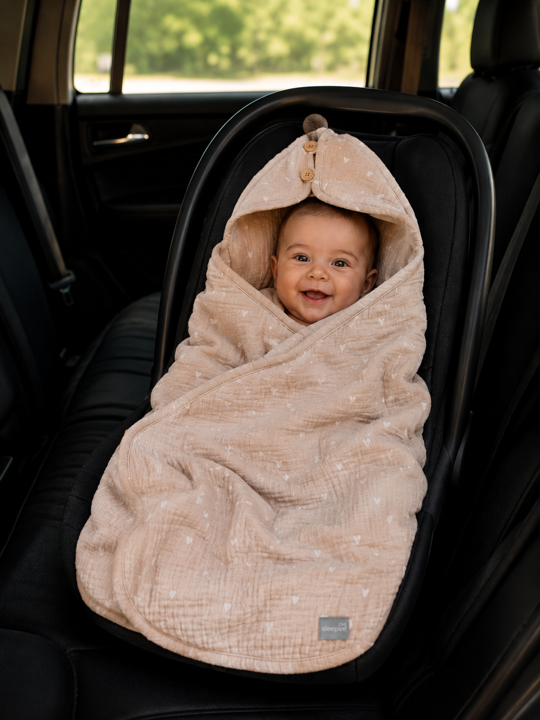 Paturica universala pentru scoica auto Bumbac Muselina - 1.5 Tog Sleepee