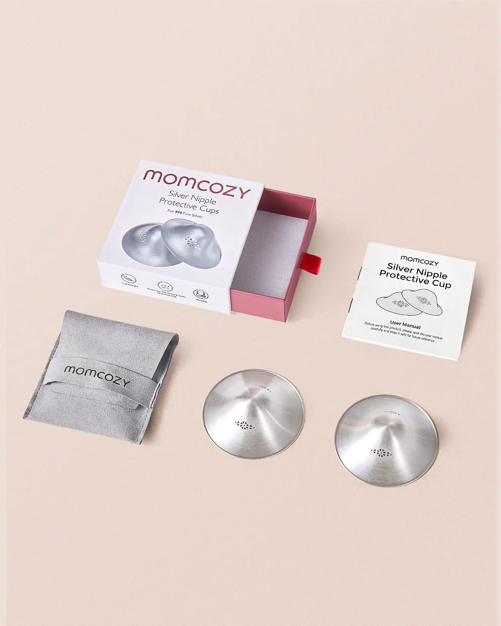 Set 2 cupe alaptare argint 999 Momcozy